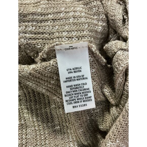 EXPRESS Knit Sweater V Neck Lace Up Sides Beige Casual Women's Size S - Picture 10 of 11